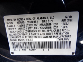 2005 HONDA ODYSSEY EX-L NAVY BLUE 3.5L AT 2WD A17568